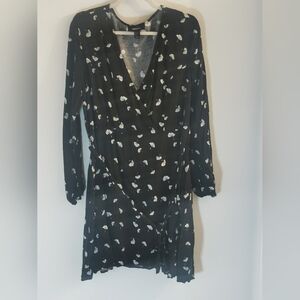 Forever 21+ Black Floral Wrap Dress 3x